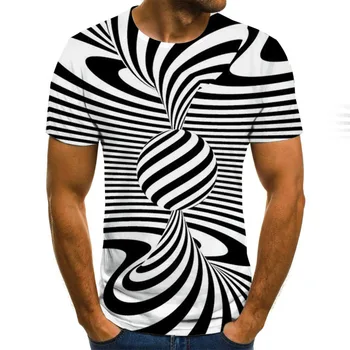 2020 naujas Vasaros Mados Spalvinga 3D Spausdinimo Trumpas Rankovės Vyrų T-Shirt Atsitiktinis Apvalios Kaklo marškinėliai Įdomus Sukasi Modelis Gatvės Krešulys