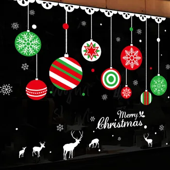 2021 Briedžių kamuolys Kalėdų sienų apdailai prekybos centro šeimos lango stiklo Kalėdų, Naujų Metų, apdailos lipdukai