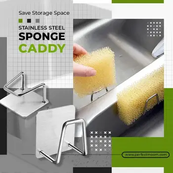 2vnt/Komplektas Nerūdijančio Plieno Sponge Caddy Sponge Turėtojas Virtuvės Nerūdijančio Plieno Kempinės Laikiklis Lipni, Pintys, Kriauklės Nutekėjimo Dryi