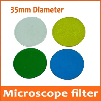 35mm Matinės Spalvos Stiklas Absorberis Žalia Mėlyna Geltona Raudona Balta Mikroskopija Filtras Biologinis Mikroskopas Sudėtiniai Optiniai Filtras