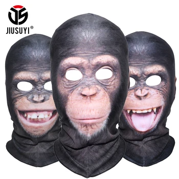 3D Gyvūnų Orangutan Šimpanzė Žiaurus Juokinga Balaclava Beanies Šiluminė Vilna, Vilnos Žiemą Šilčiau Pilna Veido Kaukė Dangtelis