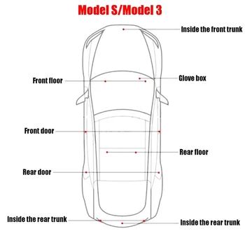 4pcs LED Interjero Sveiki Lemputes Tesla Modelis 3 Modelis S Modelis X Lengva Prijungti Pakeitimo Patalpų 6LED Kamieno Šviesos