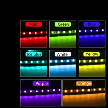 4Stripes RGB LED 5050 9SMD Šviesos Valdymo Balsu Automobilių Stilius, Dekoratyvinis Atmosfera Apšvietimas Nuotolinio Valdymo Cigaratte Degiklio 12V