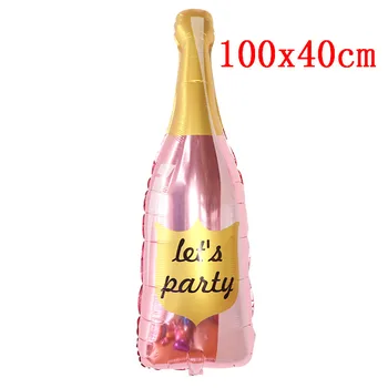 50pcs Rose Gold Didelio Dydžio Taurės Butelis Aliuminio Folija Balionai Vestuvių, Gimtadienio Dekoracijas, Jubiliejų, Baby Shower Balionas