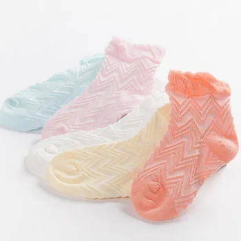 5Pair/daug 0-8 metų amžiaus plonos medvilnės vaikiškos kojinės vientisos spalvos atsitiktinis kūdikių kojinės