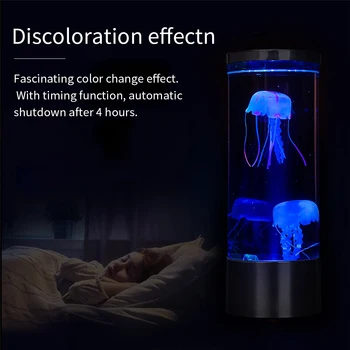 7 LED Spalva Keičiasi Medūzos Lempos Akvariumas Naktiniai Apdailos Naktį Šviesos Kūrybos Universalus Naktį Lempa su Laiko Funkcija