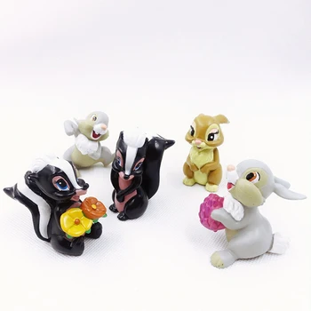 7pcs/set Disney Anime Pav Bambi Thumper Faline Animacinių filmų Mielas Modelis 5-7cm Pyragas Apdaila Collecitble Lėlės Dovana Vaikams