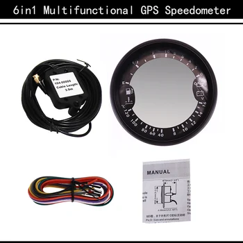 8-16V 6 in 1 Multi-funkcinis Indikatorius Metrų GPS Spidometras 85MM 0-10Bar Valtis Skaitmeninis LCD Greičio Indikatorius Tinka Automobilių Jūrų Jachta