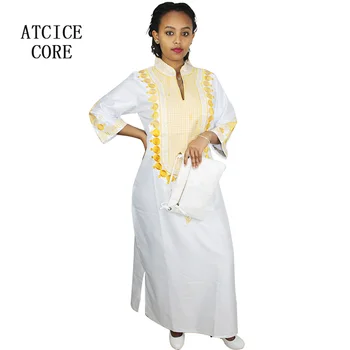 Afrikos suknelės moteris Ne heidi bazin riche minkšta medžiaga, siuvinėjimo dizaino suknelė be šaliko LA067