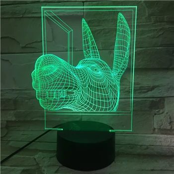 Animacinių filmų Gyvūnų Donkey 3D Šviesos Vizija USB Lampara Led Stalo Lempa 7 Spalvų Kaita, Miego Naktį Šviesos 3D-603