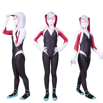 Anime Gwen Stacy Cosplay Kostiumų Lycra Helovinas Kostiumai Gwen Bodysuit Suaugusiems Vaikams
