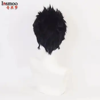 Anime JoJo ' s Bizarre Adventure Kujo Jotaro Trumpas Juodas Perukas Karščiui Atsparių Sintetinių Plaukų Cosplay Perukai + Perukas Bžūp