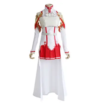 Anime kardas meno internete asuna yuuki suknelė cosplay uniformos, kostiumai helovinas yra jūsų mūšis kostiumas perukas, pilnas komplektas
