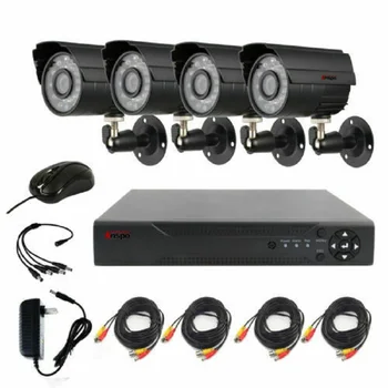 Anspo Namų Apsaugos Kamerų Sistemos Vaizdo Stebėjimo Rinkinys, CCTV 4CH 720P 4PCS Lauko HAINAUT Saugumo kamerų Sistema