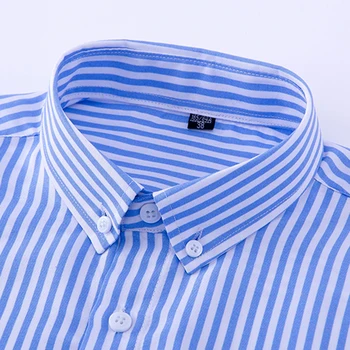 AOLIWEN prekės vyrų sveikatos raukšlių atsparus audinys mėlyna ir balta dryžuotas marškinėliai verslo atsitiktinis pavasario ilgomis rankovėmis marškinėliai slim fit