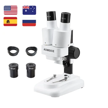 AOMEKIE 20X/40X Žiūronų Stereo Mikroskopas su LED už PCB Lydmetalis Mobiliųjų Telefonų Remontas Mineralinių Pavyzdys Žiūrėti HD Vizija