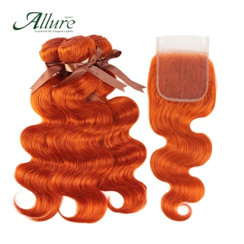 Apelsinų Kūno Bangų Paketų Su Uždarymo Brazilijos Remy Human Hair Ryšulius Su Uždarymo Greitas Nemokamas Pristatymas Plaukų Audžia Vilioti
