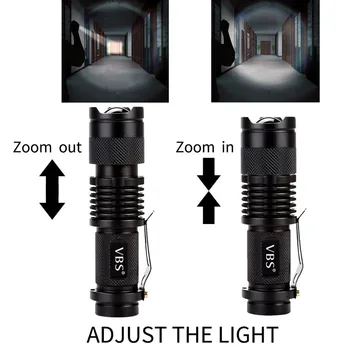 Atsparus vandeniui Q5 LED Žibintuvėlis Didelės Galios 2000LM Mini Vietoje Lempos Nešiojamų linterna 3 Rūšių Zoomable Stovyklavimo Įranga Fakelas zaklamp