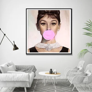 Audrey Hepburn Kramtomosios Gumos Pusryčiai Pas Tiffany Spausdinimui Sienos Menas, Plakatų Ir Grafikos Namų Puošybai Paveikslai