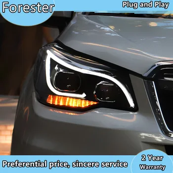 Automobilių stiliaus priekinis žibintas už Subaru Forester žibintai 2013-2018 m. LED žibintas DRL Bi Xenon Hid objektyvas Didelis ir Mažas šviesos