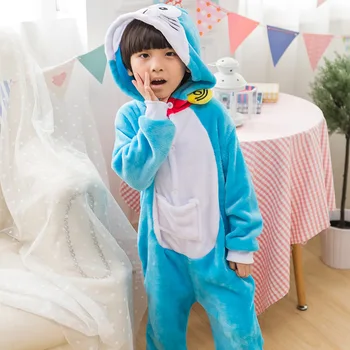 Berniukas, Mergaitė Pižama Vaikams, Nauji Unisex pijamas Doraemon Vaikas Animacinių filmų Gyvūnų Cosplay Pyjama Onesie Sleepwear Hoodie
