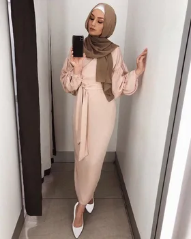Burbulas rankovėmis Musulmonų suknelė abayas nereguliarus abaja dubajus islamo 4 spalvų buvo plonas, abayas su diržo wq823 dropship
