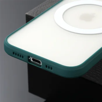 Case for IPhone 12 Pro Max 12 pro 12 Mini Pro Atveju Magsafe Belaidžio Įkrovimo atsparus smūgiams Magnetinio Apsauginiai dėklai
