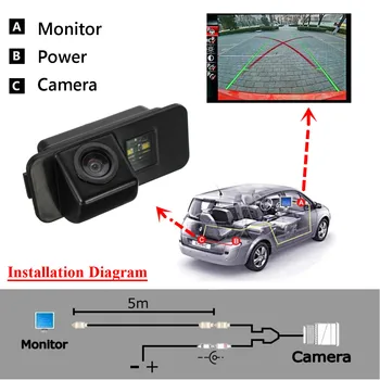 CCD Automobilio Galinio vaizdo Kamera Atsarginės Grįžtamieji automobilių Stovėjimo aikštelė 170 Laipsnių 