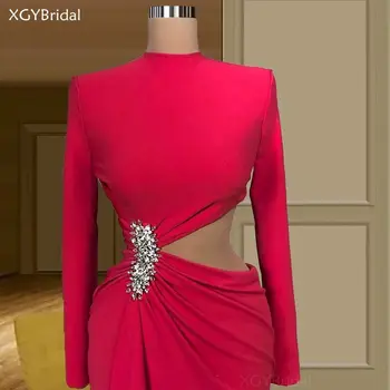 Chalatas De Soiree Seksualus vakarinę Suknelę 2021 Garsenybių Suknelės, Cut-out Dubai ilgomis Rankovėmis Plius Dydis Vakaro Drabužiai Prom Šalies Chalatai