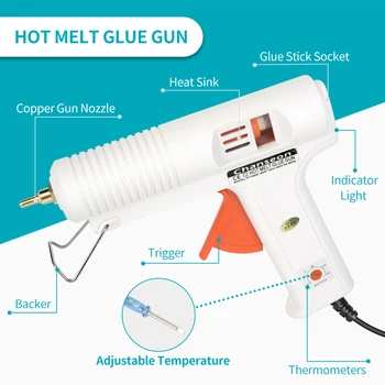 Chanseon 150W ES/JAV Hot Melt Glue Gun Smart Reguliuojamas Temperatūros Vario Antgalis Šildytuvas Snukis Diametras 11mm Amatų Taisymo Įrankis