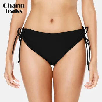 Charmleaks Moterų Bikini Bottom Ponios Sutvertas Plaukti Lagaminai Vientisos Spalvos Maudymosi Trumpikės Pusėje Tvarstis Plaukimo Apačioje