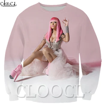 CLOOCL Naujausias Palaidinukė Nicki Minaj Reperis, Dainininkas Rudenį Vyrų/Moterų Streetwear Viršutiniai drabužiai 3D Spausdinimo Crewneck Atsitiktinis Hip-Hop