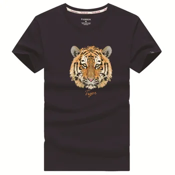 COLDKER Mens Moteriški marškinėliai Streetwear Marškinėliai tigras spausdinti modelio Tees Šukuotinės Medvilnės Marškinėlius unisex marškinėliai vyras trumpas rankovės