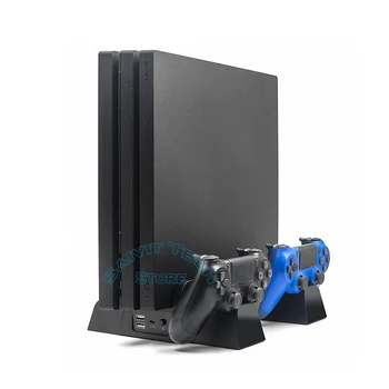 Daugiafunkcis PS4/Slim/Pro Vertikalus Nuimamas Aušinimo Stovas+Diskų Laikymo+Dual Controller Charging Dock for Sony PlayStation4