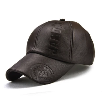 Derliaus dirbtinė oda beisbolo kepuraitę IPX3 vandeniui rudą skrybėlę 56-60cm aukščio vyriškos kepurės vario reguliavimo sagtis bžūp