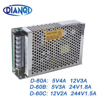 DIANQI dual išėjimo impulsinis maitinimo šaltinis 60w 5v (12v 24V power suply D-60A ac dc keitiklis D-60B D-60C