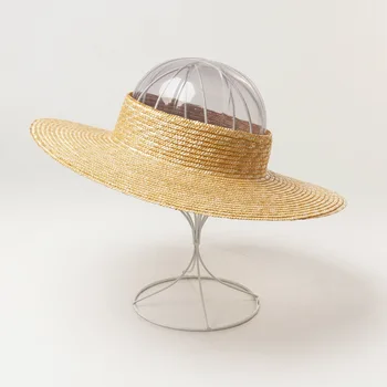 Didmeninė Aukštos Kokybės Natūralių Šiaudų Skydelis Skrybėlės Moterims Pločio Kraštų Tuščias Top Hat Aušinimo UV Atspalvį Paplūdimio Skrybėlę atostogų Dovanos S1187