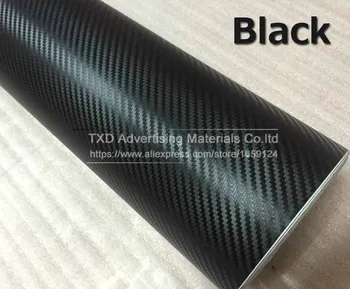 Didmeninė Black 3D Anglies Pluošto plėvelė Vinilo Automobilių Lipdukas Anglies pluošto su dydis:1.52*30M iki nemokamas pristatymas