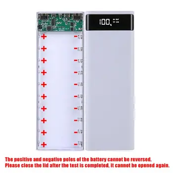 Dual USB LCD Galia Banko Shell 10x18650 Baterija Atveju, Įkroviklis, Dėžutė Priedai
