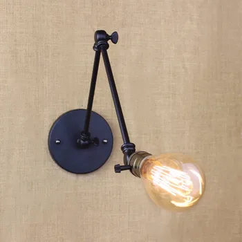 Edison lemputės ilgos rankos perjungti sienos lempos sandėliukas palėpėje Amerikos šalyje retro pramonės Senovinių geležies Mažas Sieniniai Šviestuvai