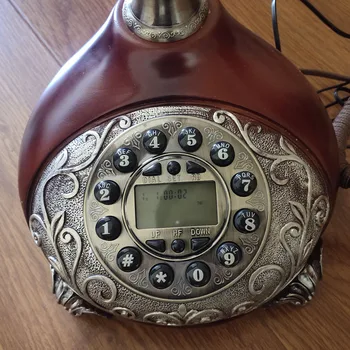 Europos Mados Derliaus fiksuotojo ryšio Telefono mygtuką Dial Antikvariniai Fiksuotojo ryšio Telefono Office Home Hotel pagamintas iš dervos rilievo antika