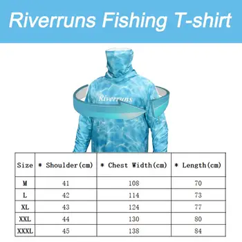 F Riverruns Apsauga nuo Saulės, Lengvas Žvejybos T-shirt, Žvejybos Hoodie ilgomis rankovėmis Marškinėliai Vyrams ir Moterims, Žvejybos, Žygiai