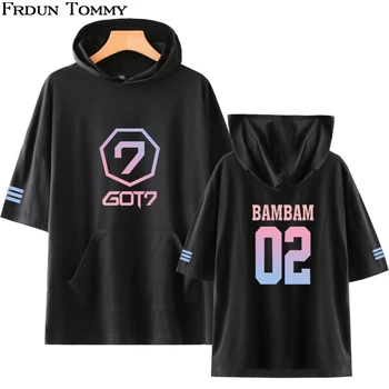 GOT7 BAMBAM 02 Hoodies T-shirt Menber Cool Marškinėliai Kpop Vasaros/Rudens Hip-Hop Kolegija Stiliaus Drabužius, Plius Dydis XXS-4XL