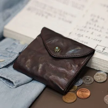 GUMST Originalūs vyriški ponios senas odos rankų darbo odinis trumpas retro piniginės paprasta piniginės Japonijos piniginės