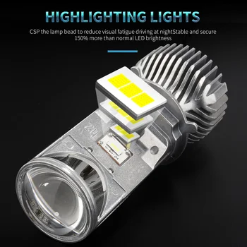 GZKAFOLEE 72W/Pora Lemputė H4 LED Mini Projektoriaus Objektyvas Automobles LED Lemputė LED Konversijos Rinkinys Hi/Lo Šviesos Žibintai 12V/24V 6000K