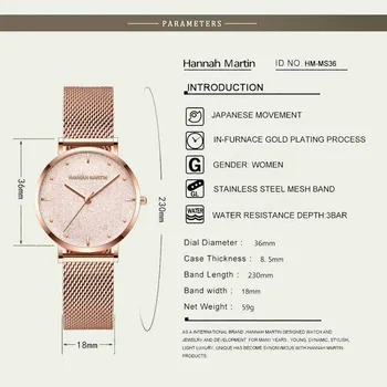 Hannah Martin 2020 Naujas Kvarcinis Moterų Laikrodžiai Mados Prabangos Prekės Diamond Žiūrėti Rankiniai Laikrodžiai Moterims Laikrodis Relogio Feminino