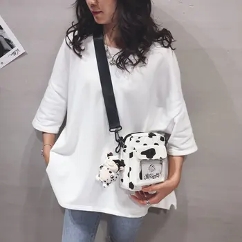 Harajuku Karvė Modelis Drobė Maišelis Moterų Rankinės Moterų Krepšys Transprant Ita Crossbody Krepšiai 2020 Naujas