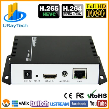 HEVC H. 265 H. 264 Video Encoder Parama HDCP HDMI, IP-Live Transliacijos Encoder IPTV Aparatūros RTMP RTSP HLS UDP RTMPS Streamer