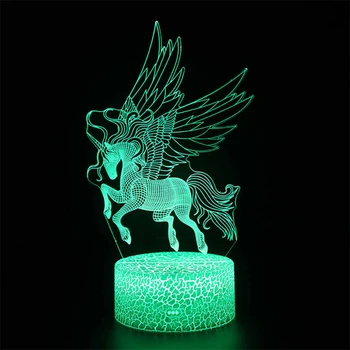 HY Linson 3D vienaragis Led Šviesos vienaragis Gyvūnų Lempa Led Nakties Šviesos USB Stalas Stalo Lempa Luminaria Namų Puošybai Vaikams Mielas Lempos