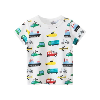 INPEPNOW 2020 m. Vaikų marškinėliai už Berniukas T Shirts Automobilių Merginos Šukuotinės Medvilnės Vaikai Tshirts Vasaros Balti trumpomis Rankovėmis Tee 3 8Y DX005